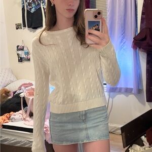Brandy Melville Cream Cable Knit Sweater